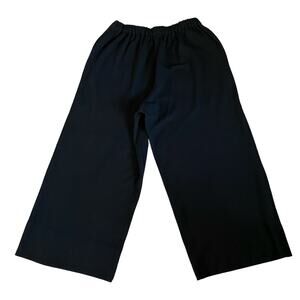 Eskandar Size 1 US L Wool Wide Leg Pants Black Minimalist Quiet Luxury Capsule